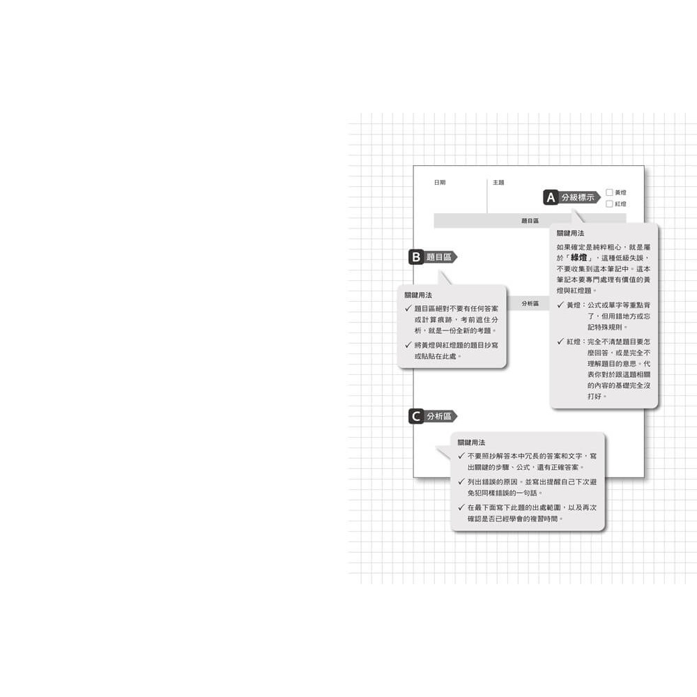 書適》周博教你高效閱讀做筆記WORKBOOK(「康乃爾高效執行筆記」「紅綠燈錯題修正筆記」「WEF體驗式筆記」） /畢方-細節圖4