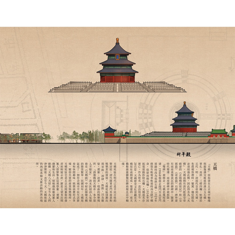 書適團購》《北京中軸綫圖卷》 (經摺裝+書盒) /楊振、胡新寧 /瑞昇文化-細節圖5