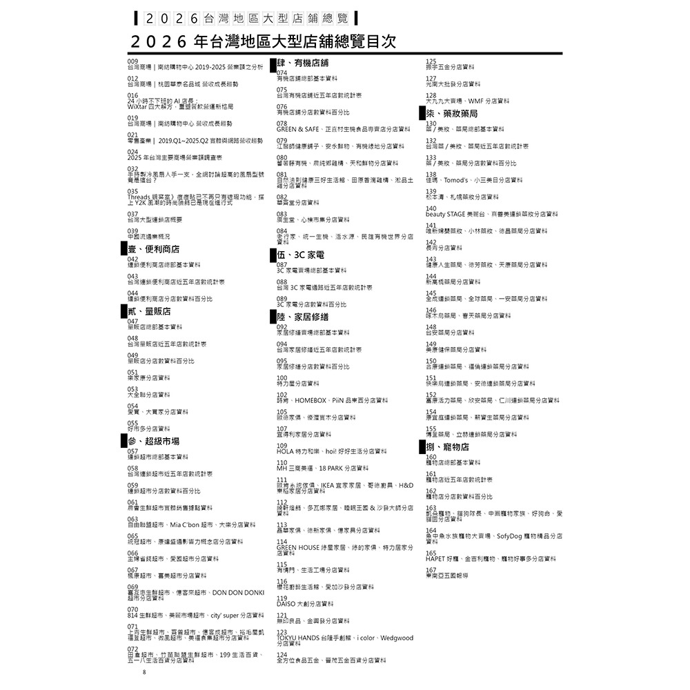 書適》2026台灣地區大型店舖總覽：零售業總部／分店資料／市場分析(附錄：東南亞五國市場介紹) /流通快訊雜誌社-細節圖9