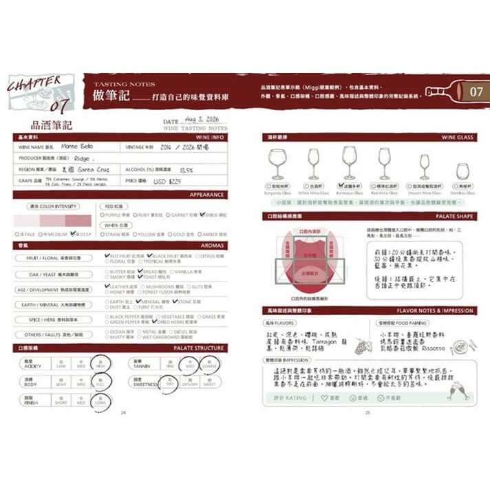 書適》【葡萄酒品酒筆記本】The Wine Tasting Journal探索葡萄酒的感官世界 /林郁峯 /蔚藍文化-細節圖7