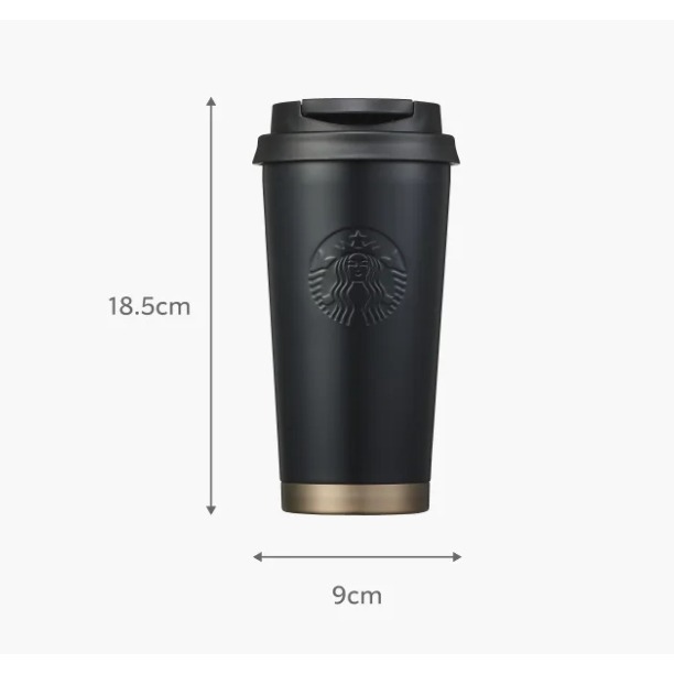FLOWER_KOREA韓國代購-韓國星巴克限定-質感黑艾瑪不銹鋼杯473ML-細節圖2