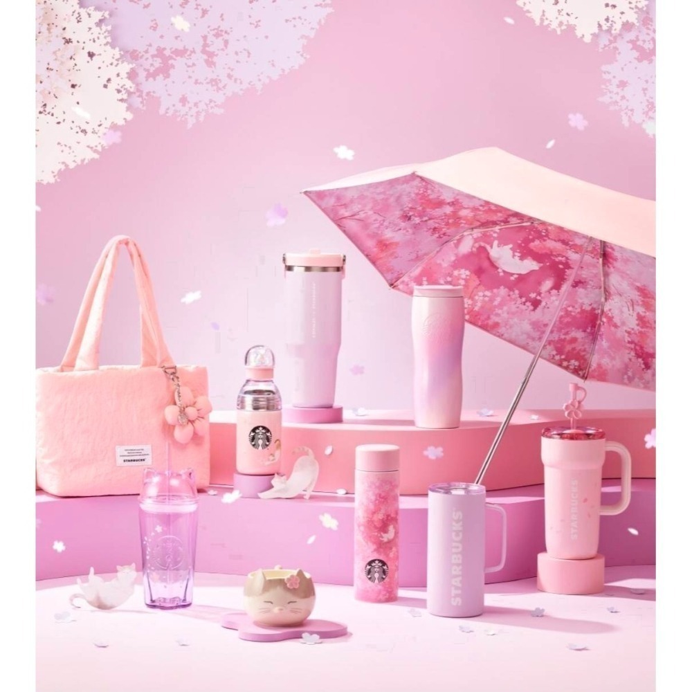 FLOWER_KOREA韓國代購-韓國星巴克限定-2026年櫻花季系列第一彈 貓咪 史丹利 保溫杯-細節圖2