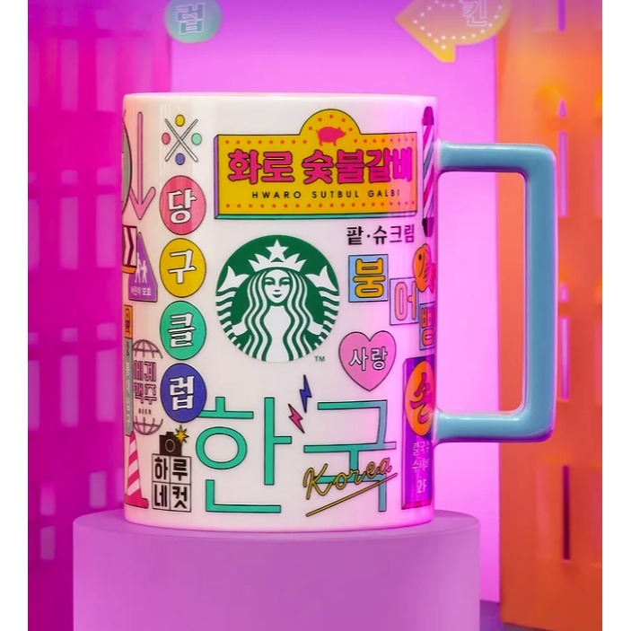 FLOWER_KOREA韓國代購-韓國星巴克限定-韓文字變溫馬克杯禮盒組-細節圖3