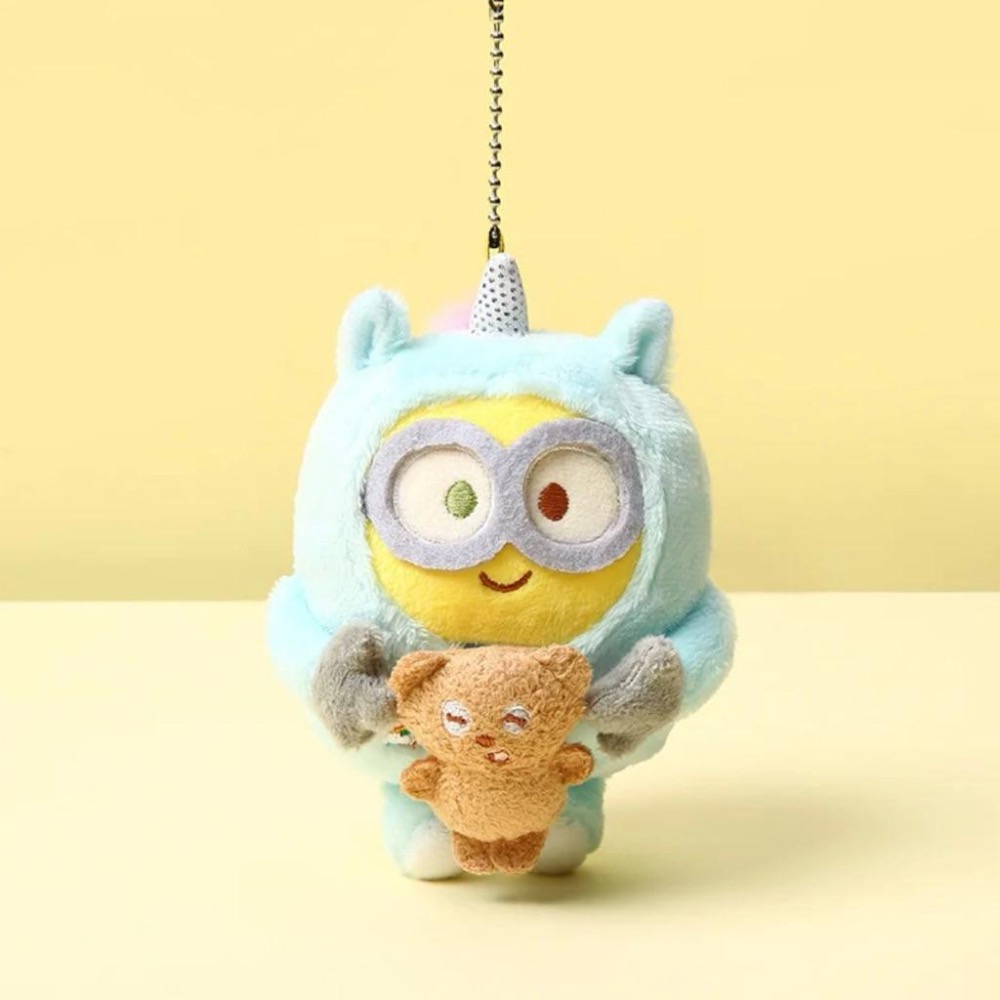 【熊盒子】正版授權🔖 小小兵 小黃人 BOB TIM 冬天系列 毛絨娃娃 掛件 公仔 睡衣款 圍巾款 吊飾-細節圖5