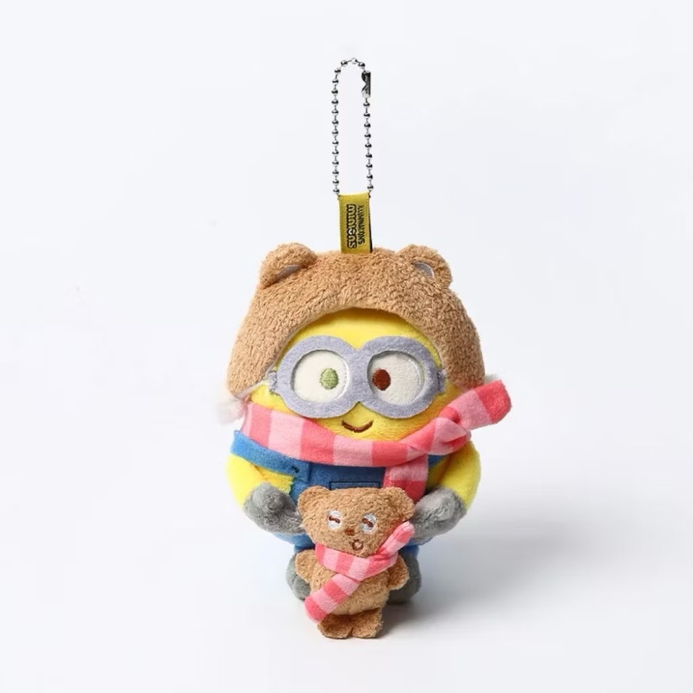 【熊盒子】正版授權🔖 小小兵 小黃人 BOB TIM 冬天系列 毛絨娃娃 掛件 公仔 睡衣款 圍巾款 吊飾-規格圖8