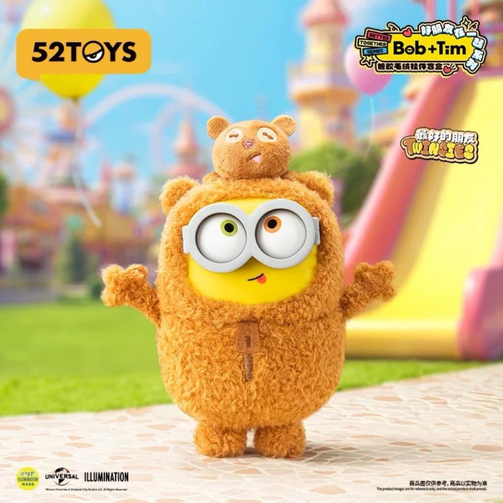 【熊盒子】正版授權🔖 52TOYS BOB&TIM 小小兵 小黃人 好朋友在一起系列 搪膠毛絨吊飾 掛件 盲盒 玩具-細節圖2
