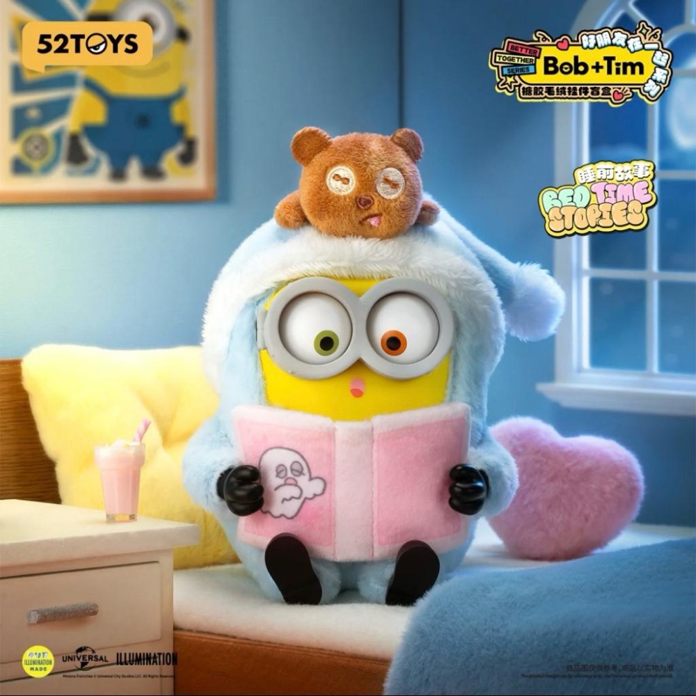 【熊盒子】正版授權🔖 52TOYS BOB&TIM 小小兵 小黃人 好朋友在一起系列 搪膠毛絨吊飾 掛件 盲盒 玩具-細節圖6