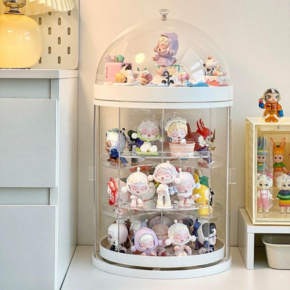 【熊盒子】 POPMART 旋轉展示盒 潮玩 公仔 專用展示盒 壓克力盒 玩偶擺件 收納 展示盒-細節圖2