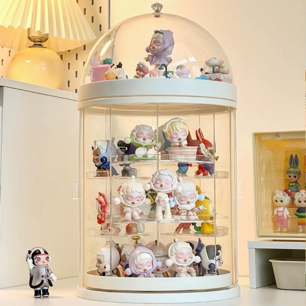 【熊盒子】 POPMART 旋轉展示盒 潮玩 公仔 專用展示盒 壓克力盒 玩偶擺件 收納 展示盒-細節圖3