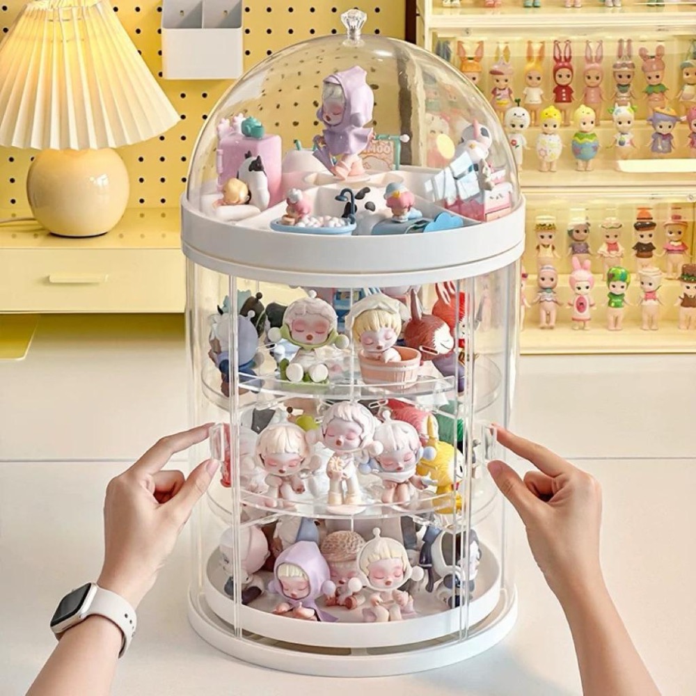 【熊盒子】 POPMART 旋轉展示盒 潮玩 公仔 專用展示盒 壓克力盒 玩偶擺件 收納 展示盒-細節圖4