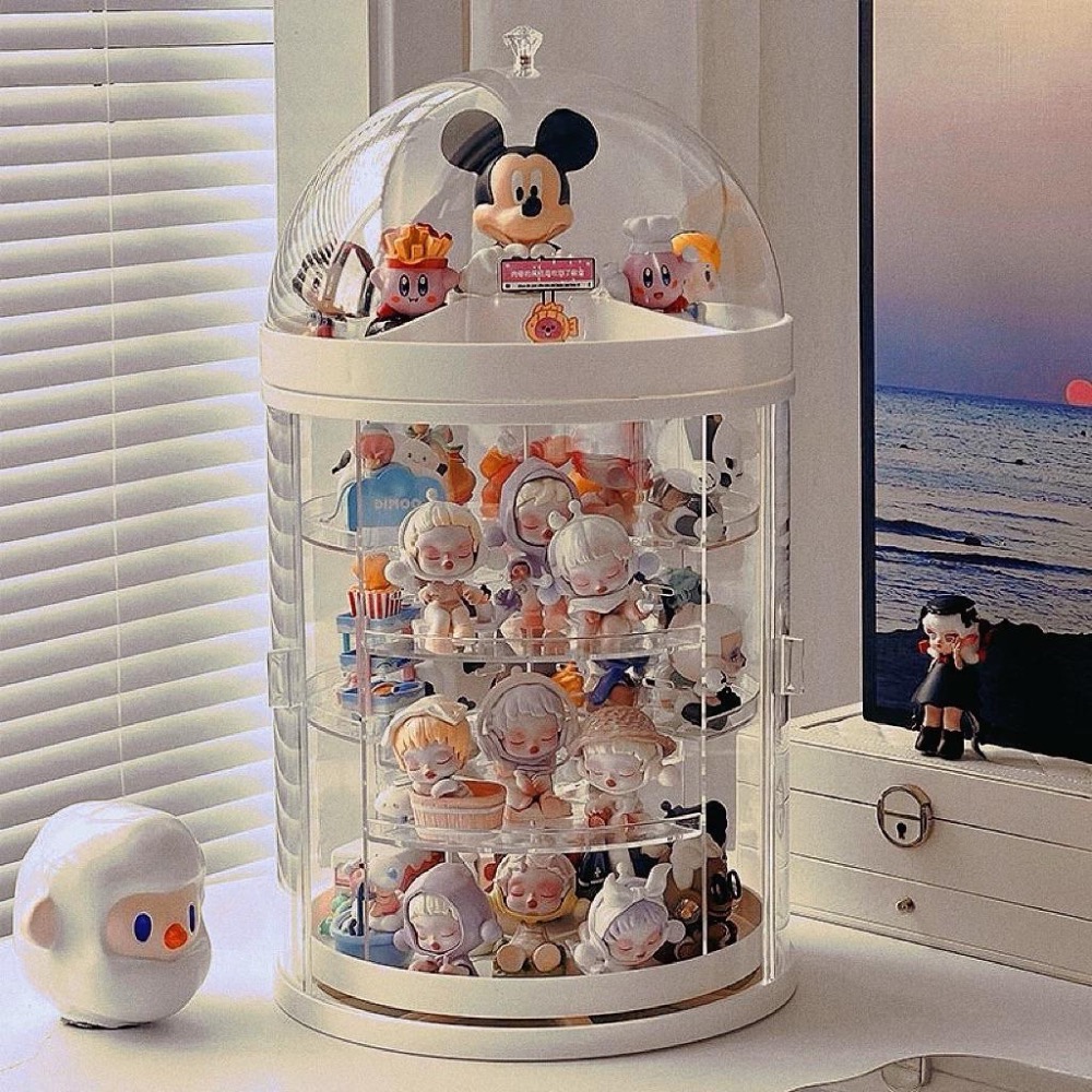 【熊盒子】 POPMART 旋轉展示盒 潮玩 公仔 專用展示盒 壓克力盒 玩偶擺件 收納 展示盒-細節圖7