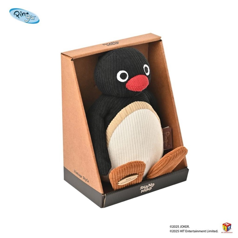 【熊盒子】 正版授權🔖 SHANDMOO PINGU 企鵝家族 45周年限定 復古系列 燈芯絨公仔 玩偶 公仔 禮物-細節圖3