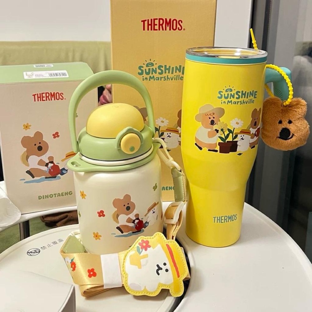 【熊盒子】正版授權🔖 膳魔師 DINOTAENG 聯名限定 呆萌町系列 保溫杯 吸管杯 大肚杯 咖啡杯 杯子-細節圖2