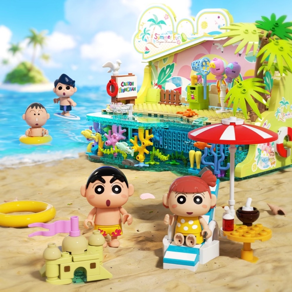 【熊盒子】正版授權🔖蠟筆小新 沙灘派對🏖️ 公仔 玩具 小新 風間 妮妮 阿呆 禮物-細節圖6