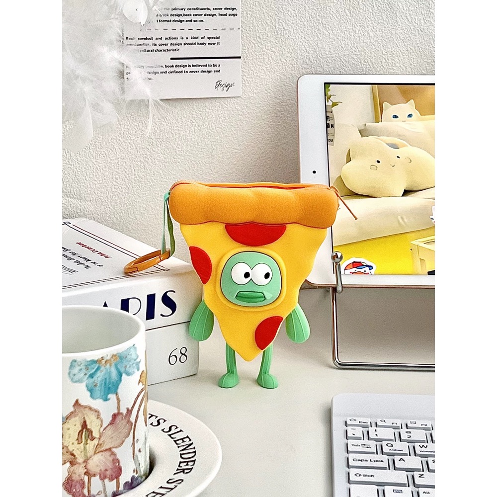 【熊盒子】正版授權🔖海綿寶寶 比奇堡居民 熱狗魚🌭 披薩魚🍕迷你收納包 耳機收納包 零錢收納包 包包 吊飾-細節圖2