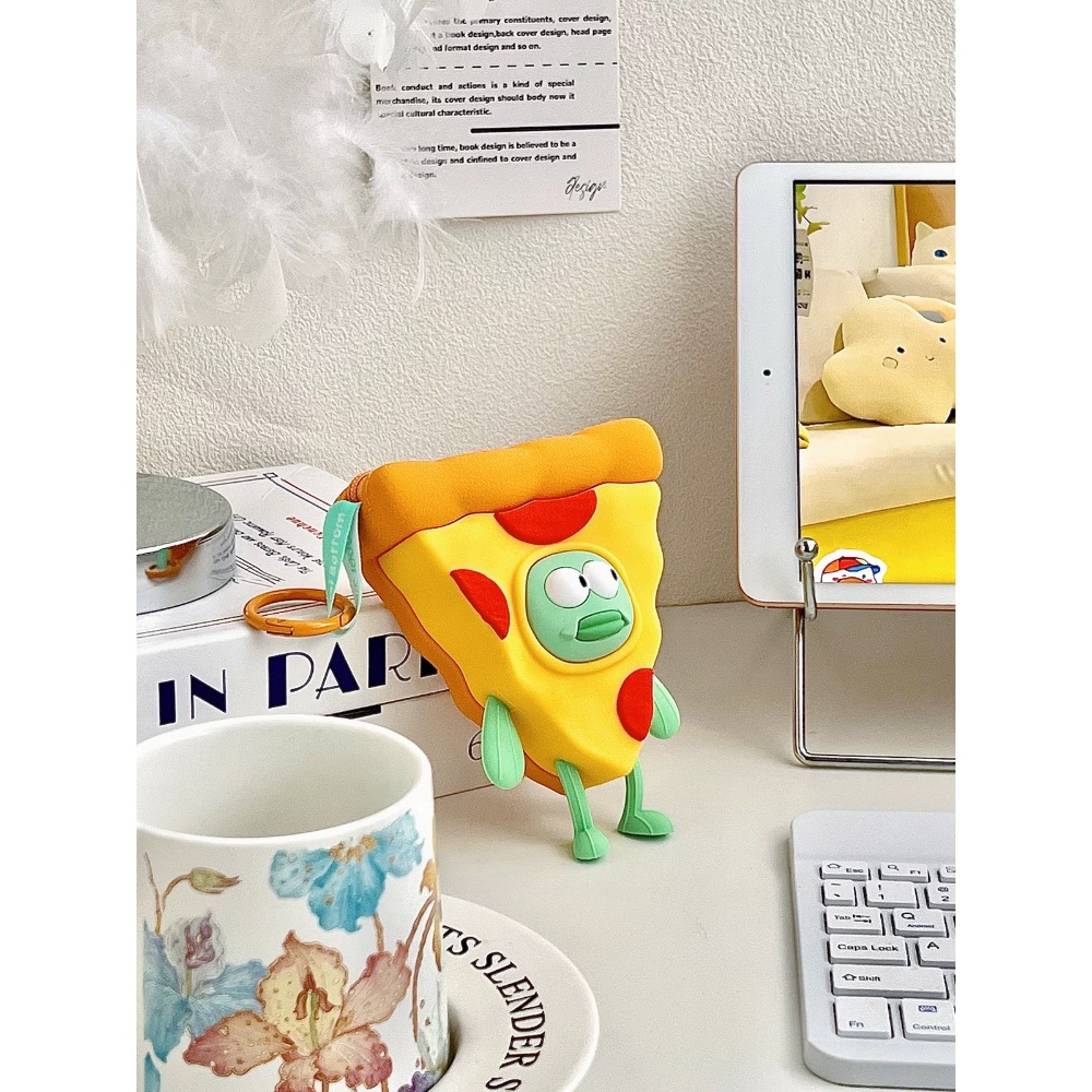 【熊盒子】正版授權🔖海綿寶寶 比奇堡居民 熱狗魚🌭 披薩魚🍕迷你收納包 耳機收納包 零錢收納包 包包 吊飾-細節圖3