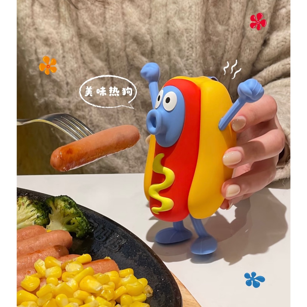 【熊盒子】正版授權🔖海綿寶寶 比奇堡居民 熱狗魚🌭 披薩魚🍕迷你收納包 耳機收納包 零錢收納包 包包 吊飾-細節圖5