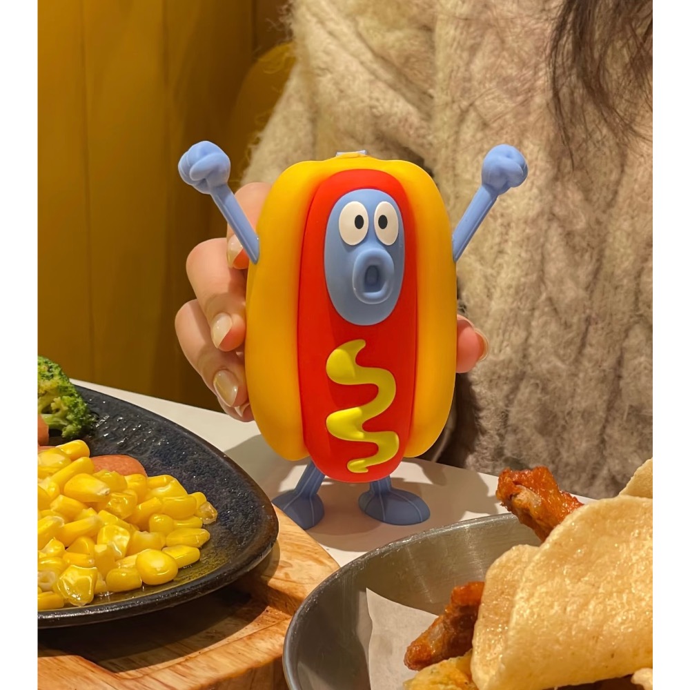 【熊盒子】正版授權🔖海綿寶寶 比奇堡居民 熱狗魚🌭 披薩魚🍕迷你收納包 耳機收納包 零錢收納包 包包 吊飾-細節圖10