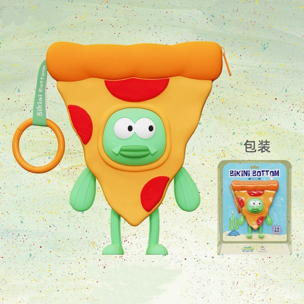 【熊盒子】正版授權🔖海綿寶寶 比奇堡居民 熱狗魚🌭 披薩魚🍕迷你收納包 耳機收納包 零錢收納包 包包 吊飾-規格圖11