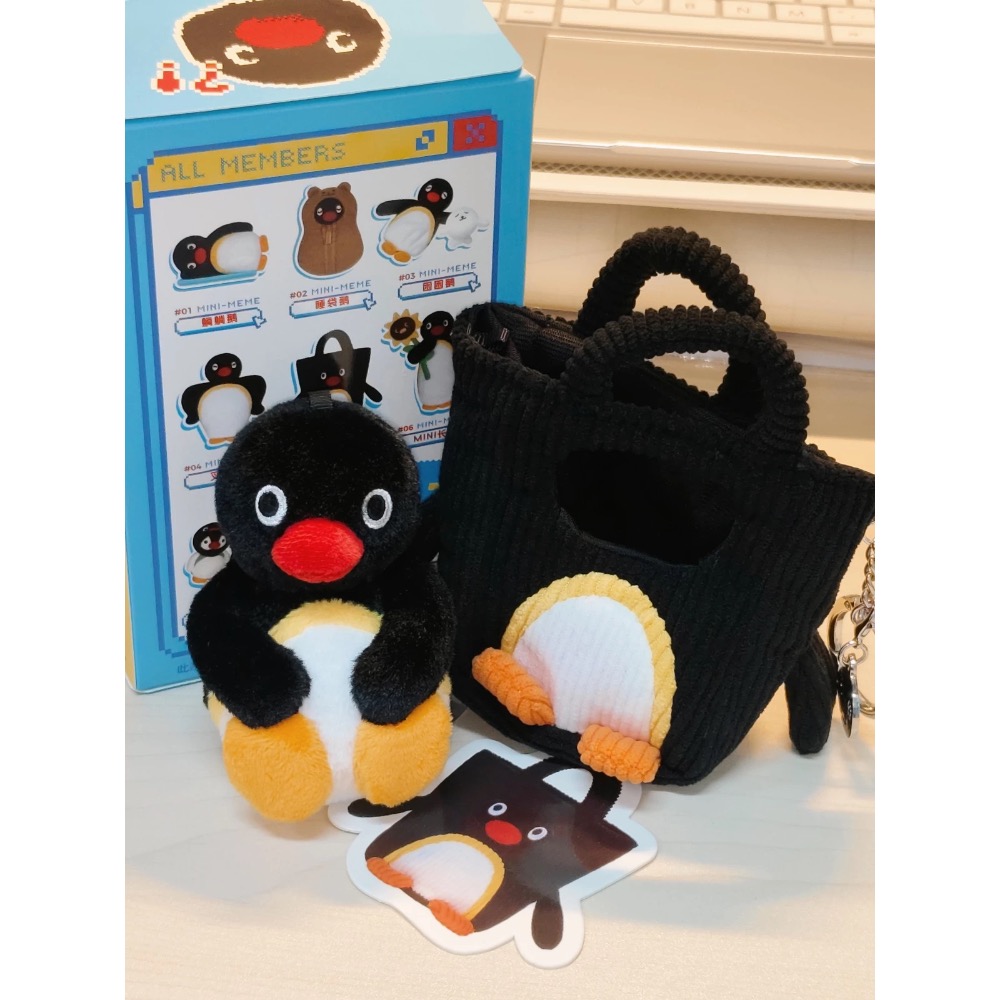 【熊盒子】 正版授權🔖X11 企鵝家族PINGU MINI MEME系列 盲盒 一中盒 毛絨公仔 包包掛飾 毛絨掛件-細節圖6