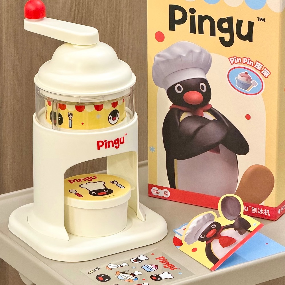 【熊盒子】 正版授權🔖馬克圖布 企鵝家族PINGU 刨冰機 製冰盒 手動冰沙 玩具 禮物-細節圖7