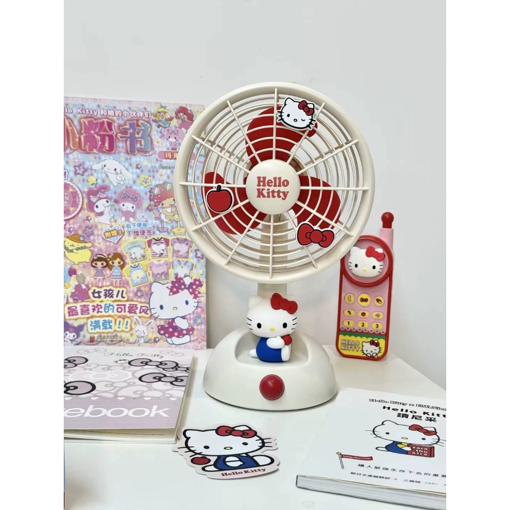 【熊盒子】 正版授權🔖馬克圖布 HELLO KITTY 凱蒂貓 桌面風扇 靜音小型風扇 桌面擺設 禮物-細節圖4