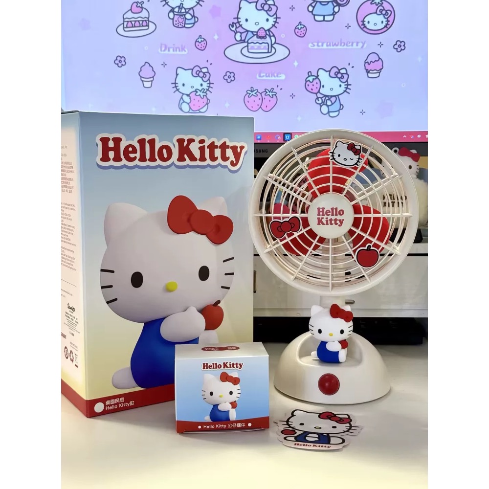 【熊盒子】 正版授權🔖馬克圖布 HELLO KITTY 凱蒂貓 桌面風扇 靜音小型風扇 桌面擺設 禮物-細節圖6