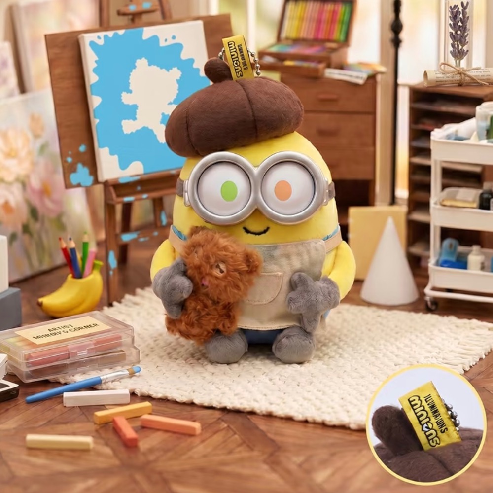 【熊盒子】 正版授權🔖 Minions 小小兵 BOB+TIM系列 萌趣日常 小黃人 毛絨掛件 盲盒 一中盒 毛絨吊飾-細節圖3