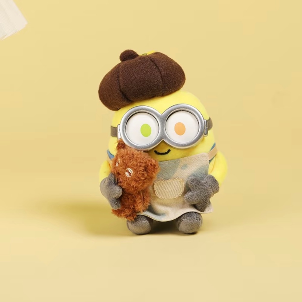 【熊盒子】 正版授權🔖 Minions 小小兵 BOB+TIM系列 萌趣日常 小黃人 毛絨掛件 盲盒 一中盒 毛絨吊飾-細節圖8