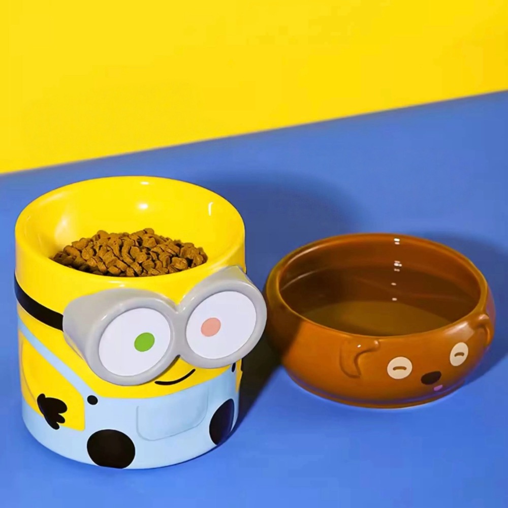 【熊盒子】 正版授權🔖 MINIONS 小小兵 小黃人 BOB+TIM 寵物碗 水杯 貓狗適用 寵物用品-細節圖2