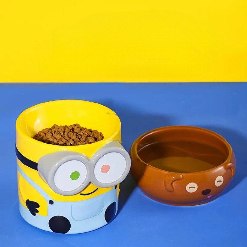 【熊盒子】 正版授權🔖 MINIONS 小小兵 小黃人 BOB+TIM 寵物碗 水杯 貓狗適用 寵物用品-細節圖6