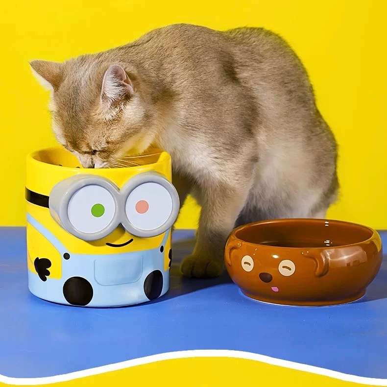 【熊盒子】 正版授權🔖 MINIONS 小小兵 小黃人 BOB+TIM 寵物碗 水杯 貓狗適用 寵物用品-細節圖9