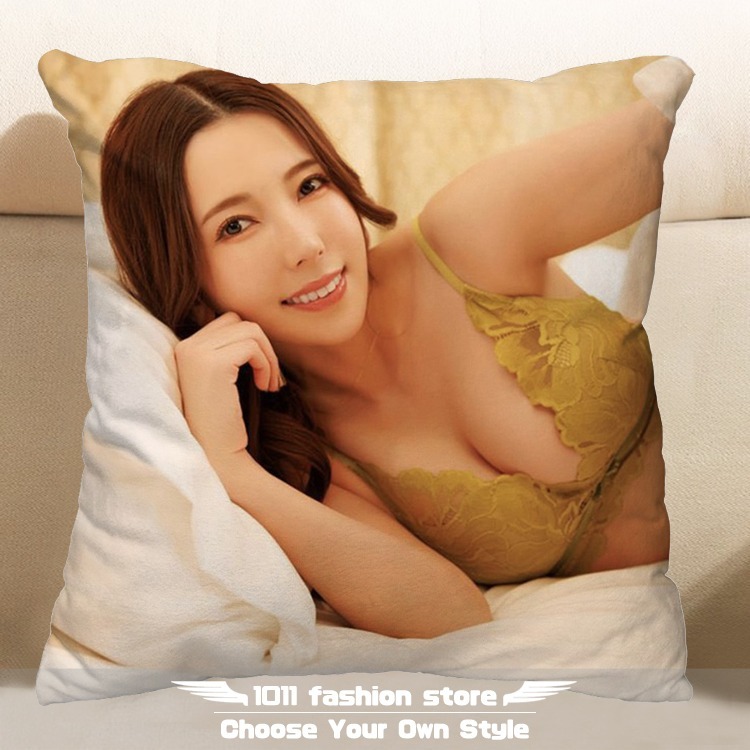 全新 AV女優 波多野结衣 暗黑林志玲 方形抱枕 枕頭 抱枕 午睡枕 娃娃 TPU-02-細節圖3