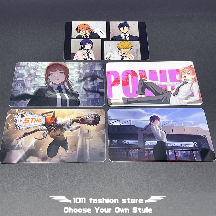 全新 鏈鋸人 蕾潔 淀治 波奇塔 真紀真 帕瓦 早川秋 悠遊卡 icash 一卡通 限量卡貼 一組5張 Chm-01-細節圖6