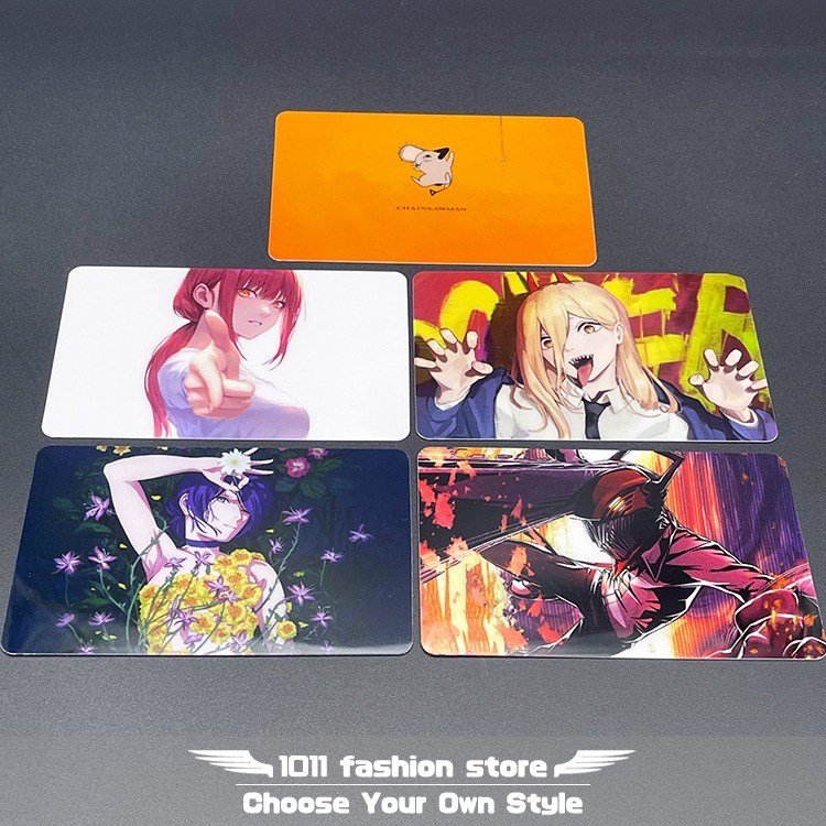 全新 鏈鋸人 蕾潔 淀治 波奇塔 真紀真 帕瓦 早川秋 悠遊卡 icash 一卡通 限量卡貼 一組5張 Chm-02-規格圖6