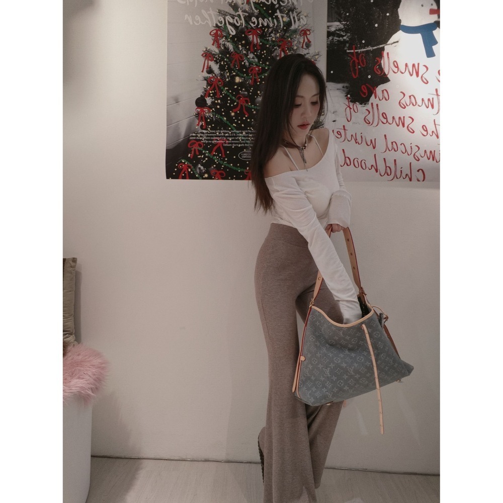 左左家#2506 獨家原創-沒有逼逼線的羊絨喇叭褲(紅/燕麥)-細節圖5