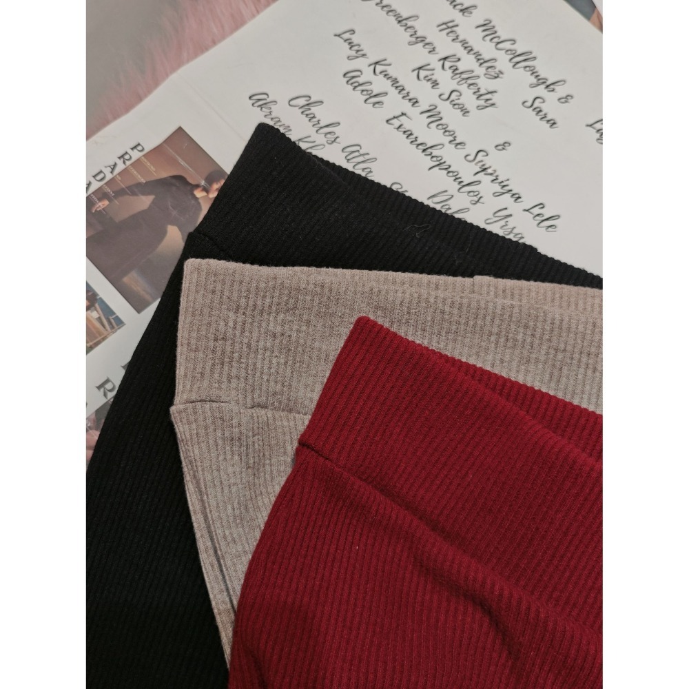 左左家#2506 獨家原創-沒有逼逼線的羊絨喇叭褲(紅/燕麥)-細節圖9