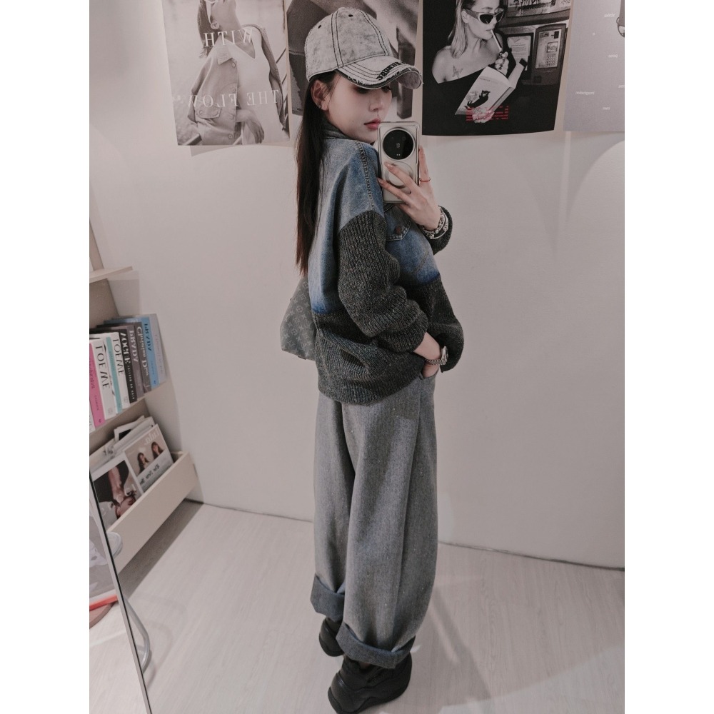 左左家#8056 毛呢閃亮亮蘿蔔褲-細節圖3