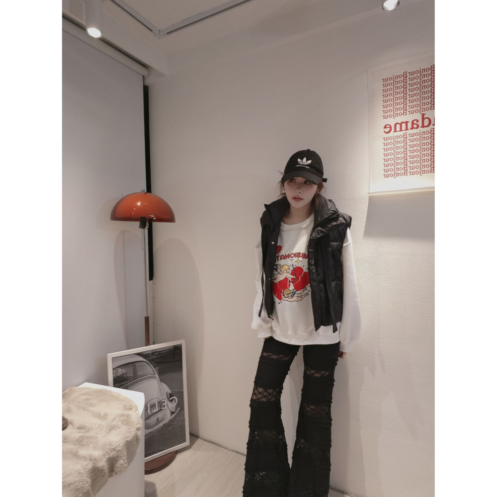 左左家#608大帽子羽絨棉背心外套(黑)-細節圖2