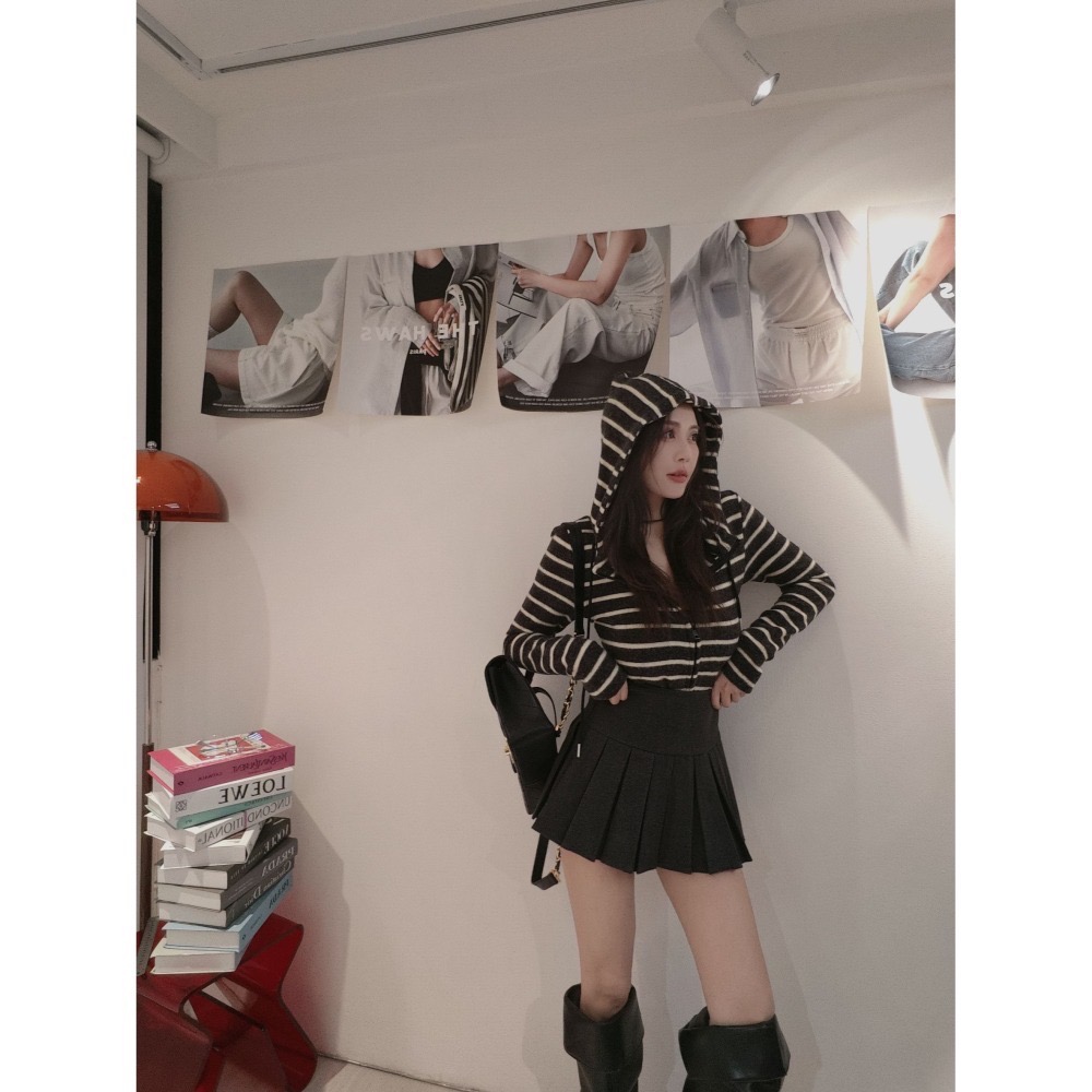 左左家#8215 羊絨兔毛連帽外套(灰)-細節圖3