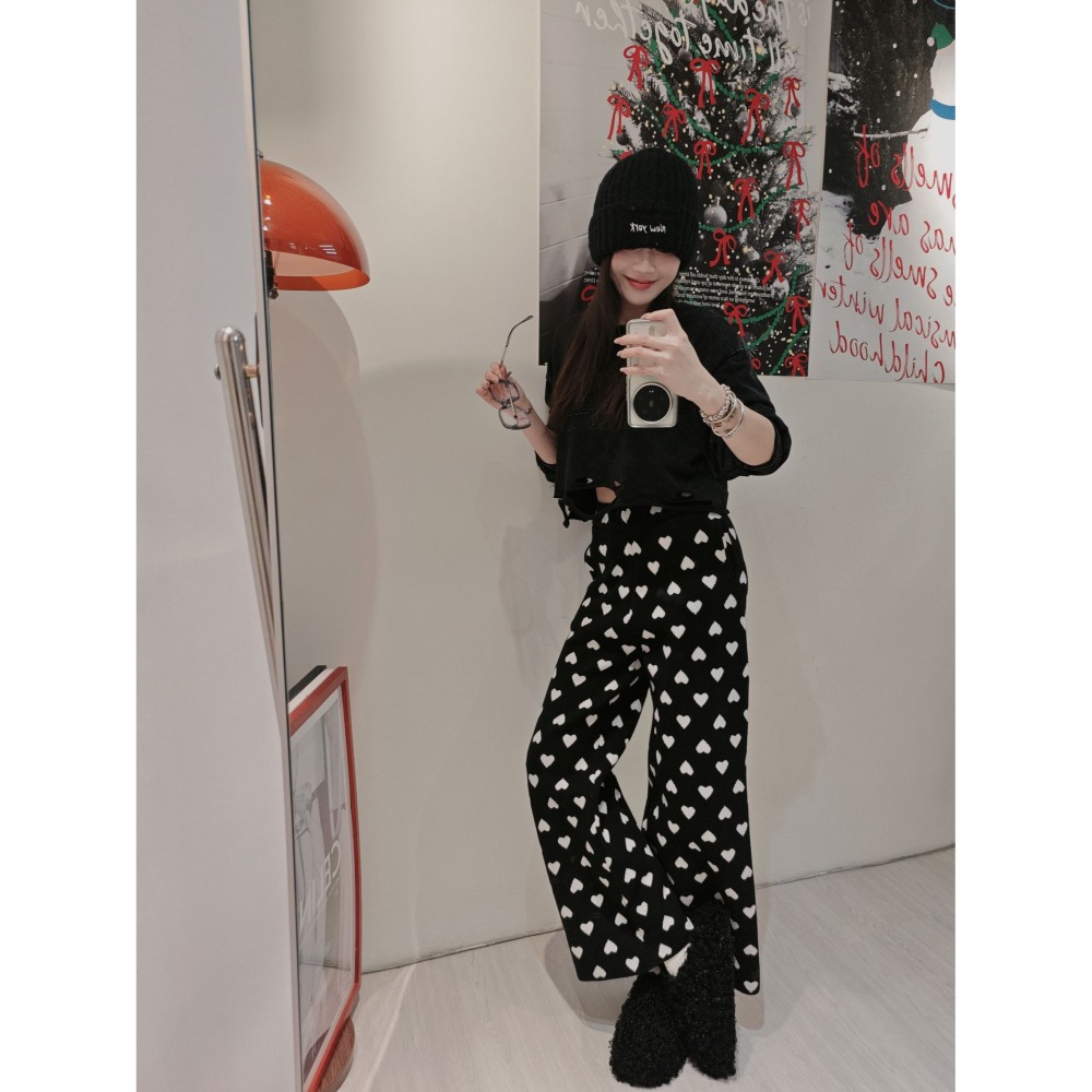 左左家#8833 厚羊絨愛心褲-細節圖3