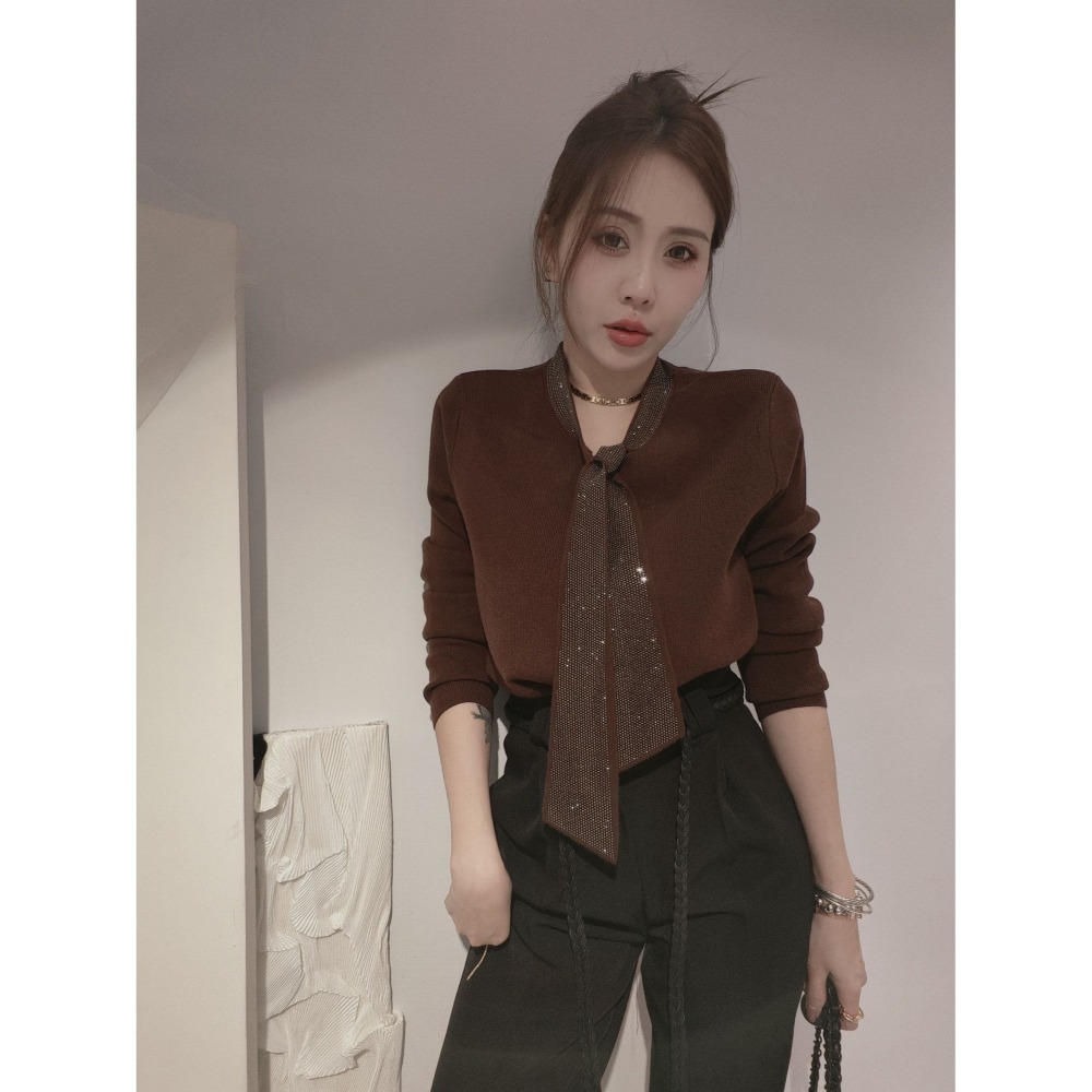 左左家#9278 閃鑽領巾衫-細節圖5