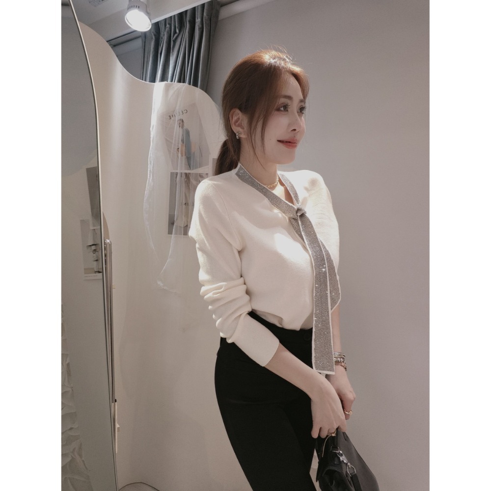 左左家#9278 閃鑽領巾衫-規格圖6