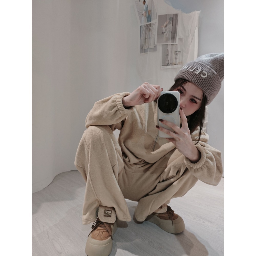 左左家#8217 雙面刷絨休閒褲套裝-細節圖2