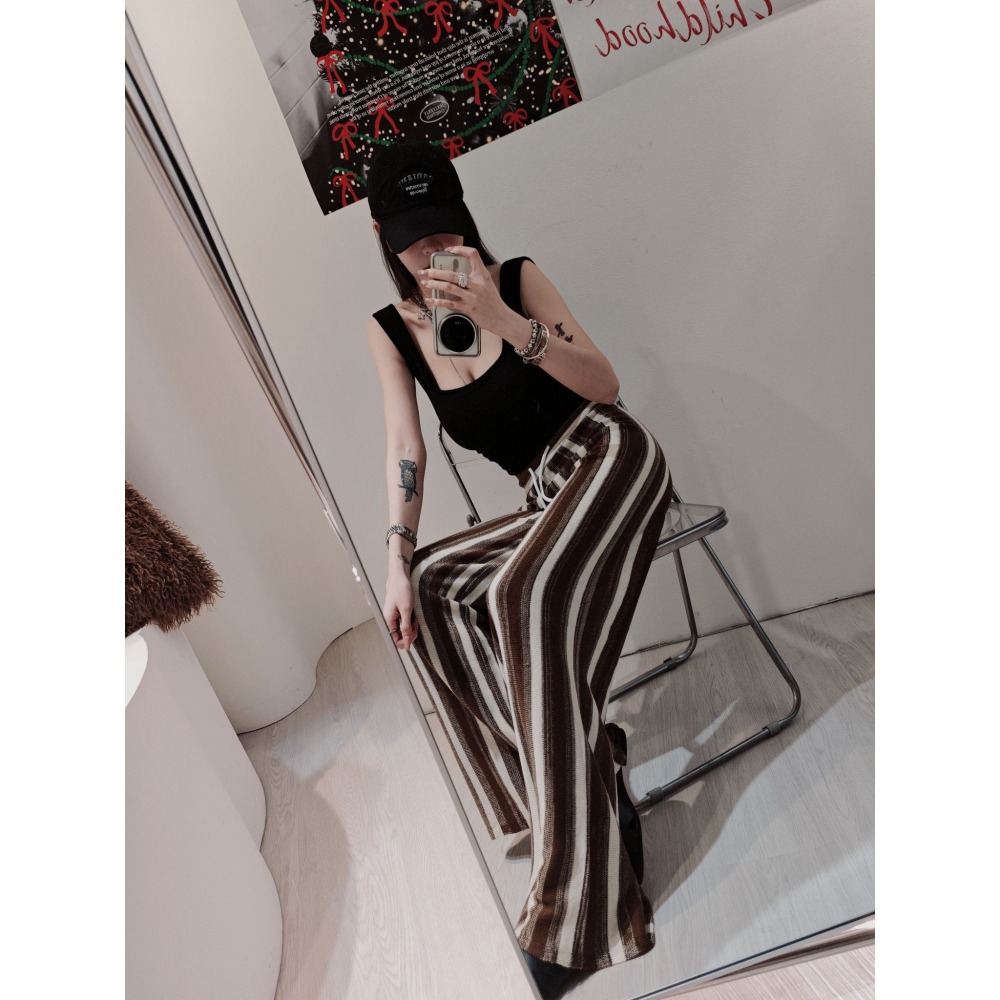 左左家#1817 歐美時髦焦糖人寬褲-細節圖2