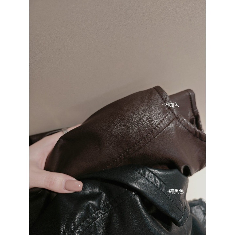 左左家#25208 圓領棒球皮外套-細節圖5