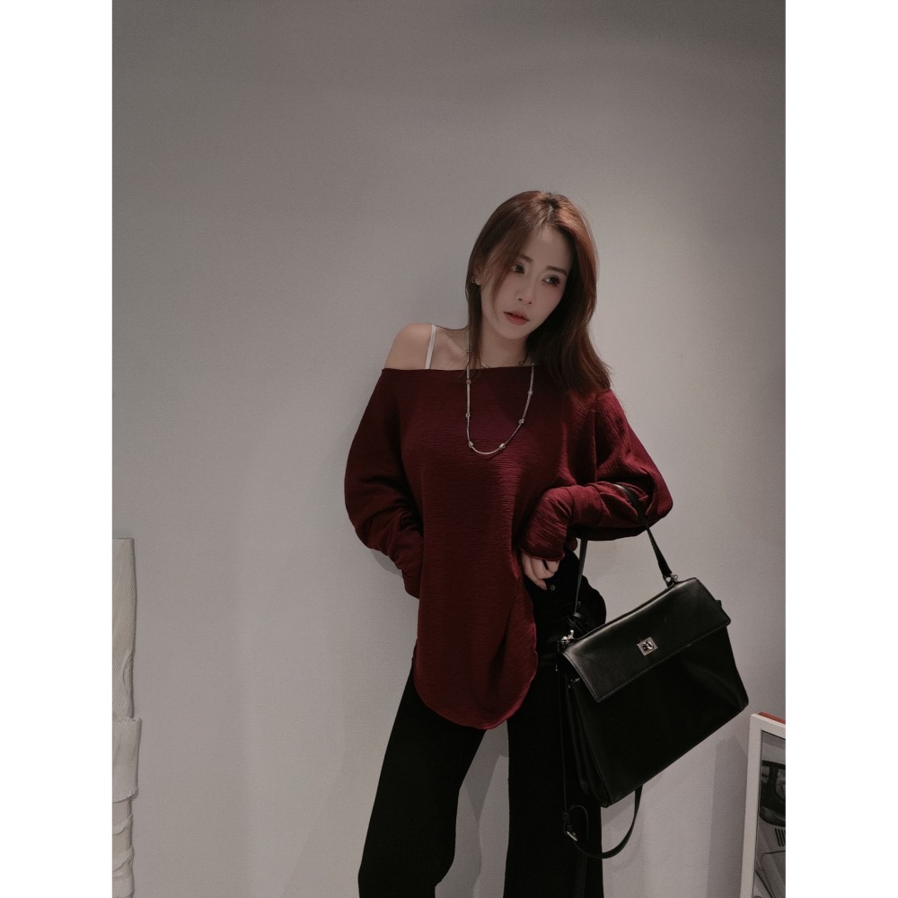 左左家#5976 獨家原創Lazy又不失暖度的慵懶感磨毛上衣-細節圖7