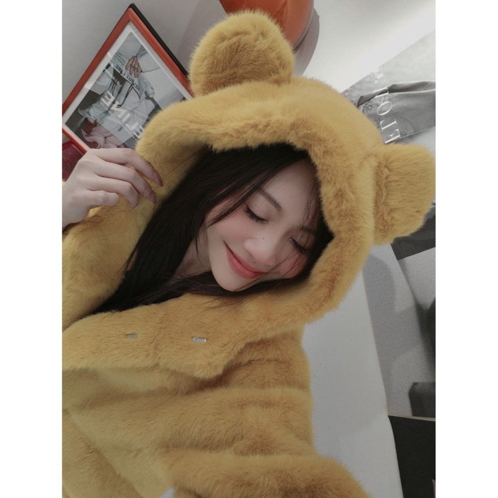 左左家#67818 熊寶寶大口袋外套(黃)-細節圖2