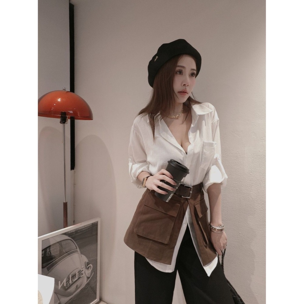 左左家#2570 蜜絨裙襯衫套裝-細節圖3