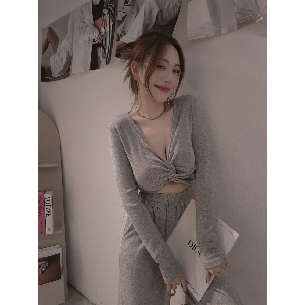 左左家#8199 美胸交叉褲套裝-細節圖4